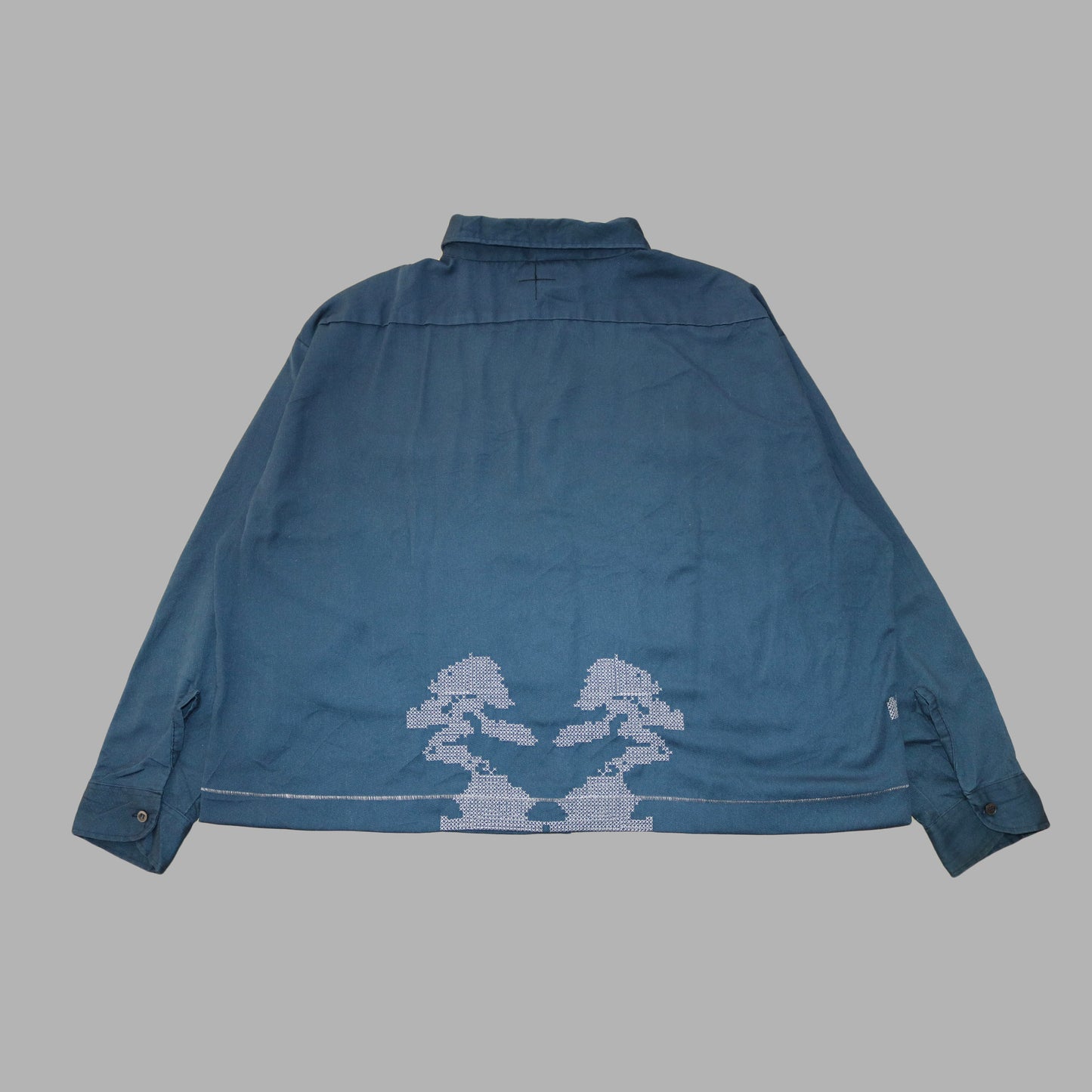 pixel BONSAI shirt blue×white