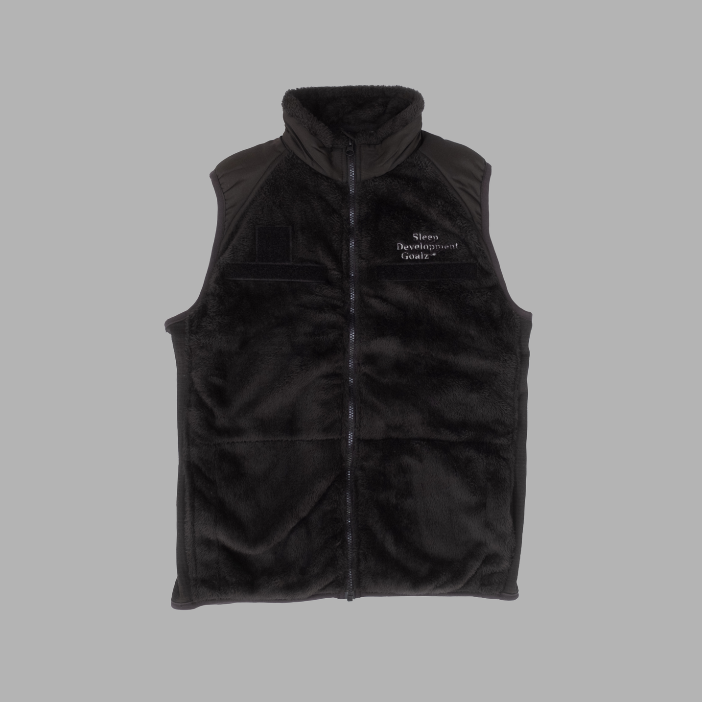 sticker patch fleece vest