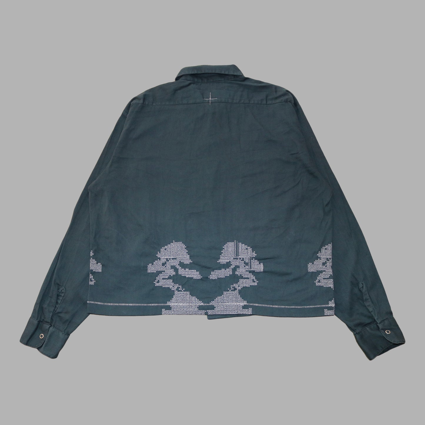 pixel BONSAI shirt green×white