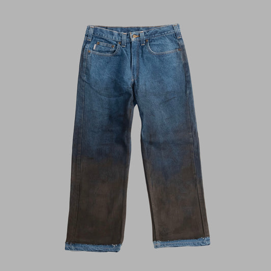 Black Overdye denim light indigo