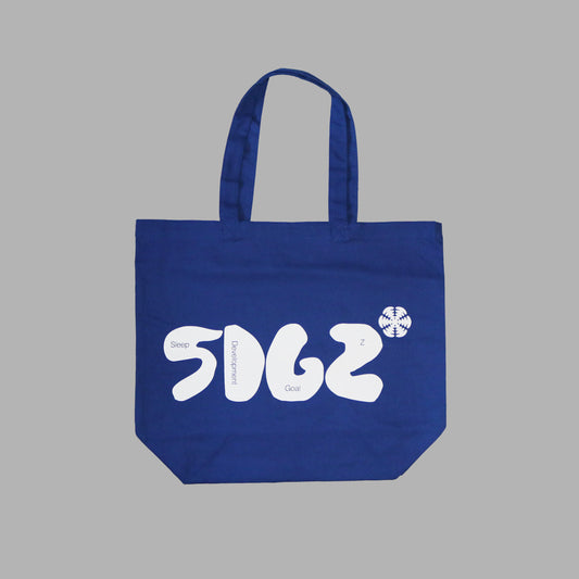 Abstract logo tote blue